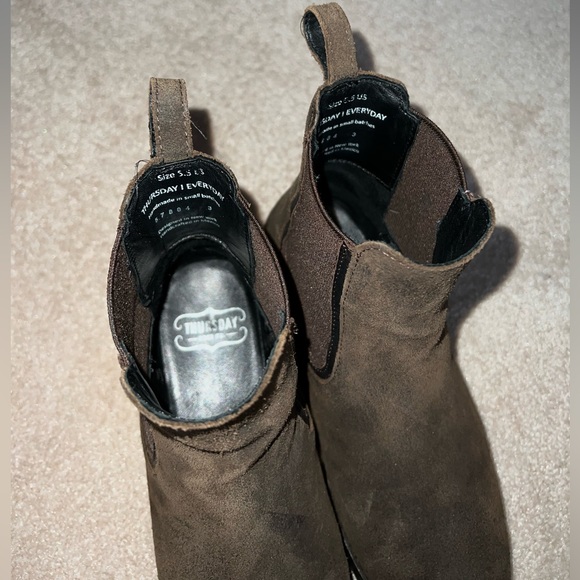 Thursday Duchess Boots in Dark Olive Suede - Picture 3 of 8